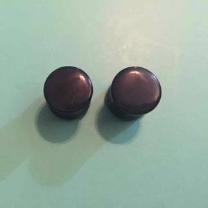 Black Obsidian Faceted Plugs 1/2 inch